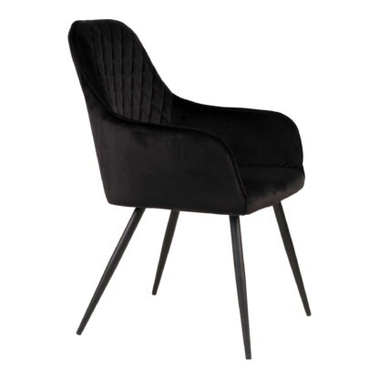 Harbo Dining Chair – Esszimmerstuhl, Samt, schwarz, schwarze Beine, HN1207 – Bild 3
