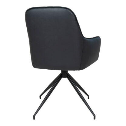Harbo Esszimmerstuhl mit Drehgelenk – Esszimmerstuhl mit Drehgelenk, PU-Leder, schwarz, schwarze Beine, HN1223 – Bild 4