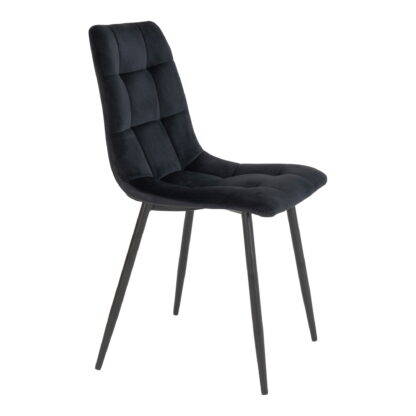 Middelfart Esszimmerstuhl – Esszimmerstuhl, Samt, schwarz, schwarze Beine, HN1207 – Bild 3