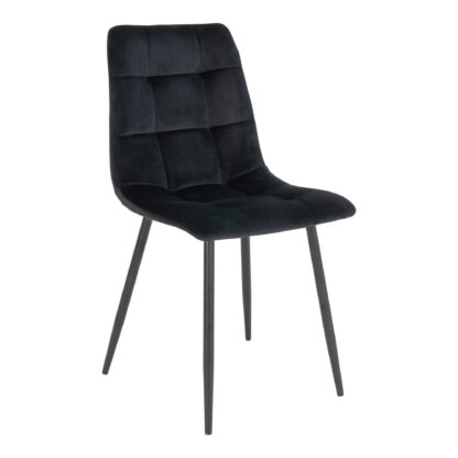 Middelfart Esszimmerstuhl – Esszimmerstuhl, Samt, schwarz, schwarze Beine, HN1207