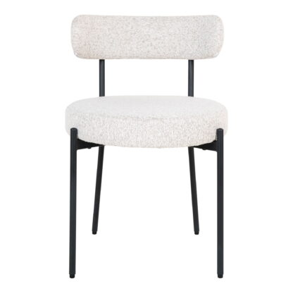 Badalona Dining Chair – Esszimmerstuhl, weißes Bouclé mit schwarzen Beinen, HN1270 – Bild 2
