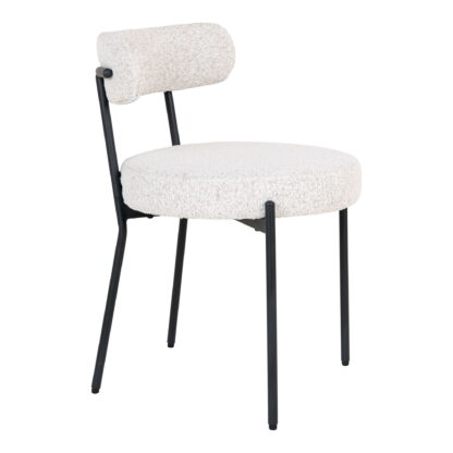 Badalona Dining Chair – Esszimmerstuhl, weißes Bouclé mit schwarzen Beinen, HN1270 – Bild 3