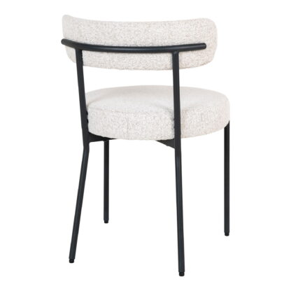 Badalona Dining Chair – Esszimmerstuhl, weißes Bouclé mit schwarzen Beinen, HN1270 – Bild 4