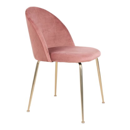 Geneve Esszimmerstuhl – Esszimmerstuhl, Samt, Rosa, Beine in Messingoptik, HN1214 – Bild 3