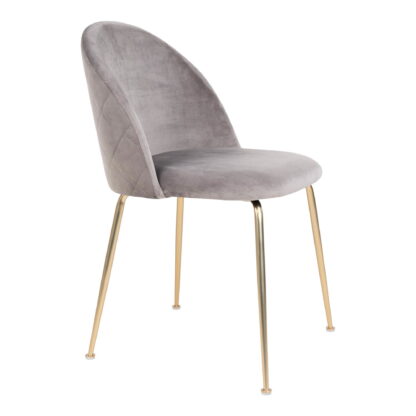 Geneve Dining Chair – Esszimmerstuhl, Samt, Grau, Beine in Messingoptik, HN1213 – Bild 3