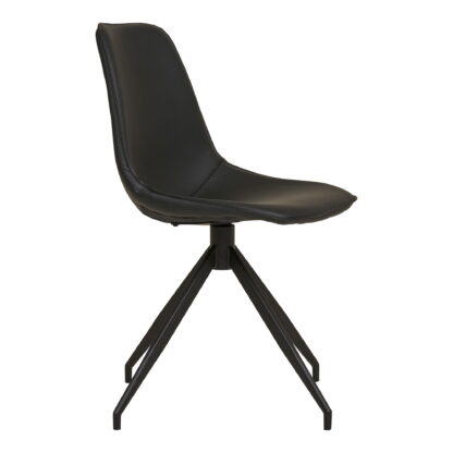 Monaco Esszimmerstuhl – Esszimmerstuhl mit Drehgelenk, PU, ​​schwarz, schwarze Beine, HN1228 – Bild 3