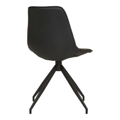 Monaco Esszimmerstuhl – Esszimmerstuhl mit Drehgelenk, PU, ​​schwarz, schwarze Beine, HN1228 – Bild 4