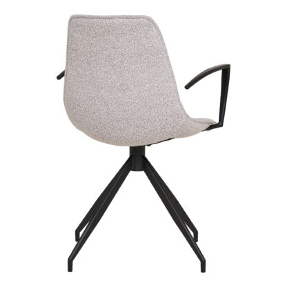 Monaco Dining Chair – Esszimmerstuhl, drehbar, Armlehne, Bouclé, Sand mit schwarzen Beinen, HN1267 – Bild 4