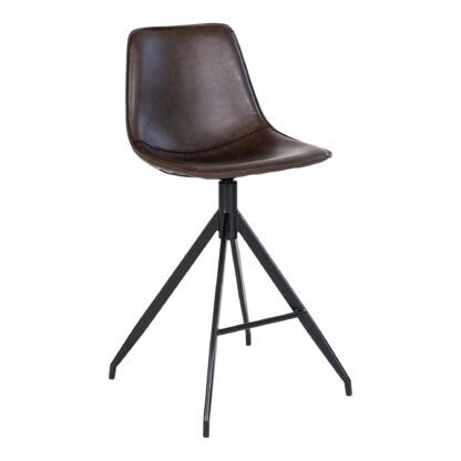 Monaco Counter Chair – Counter Chair, PU-Leder, braun, schwarze Beine, HN1227 – Bild 2