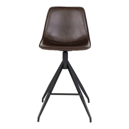 Monaco Counter Chair – Counter Chair, PU-Leder, braun, schwarze Beine, HN1227 – Bild 3