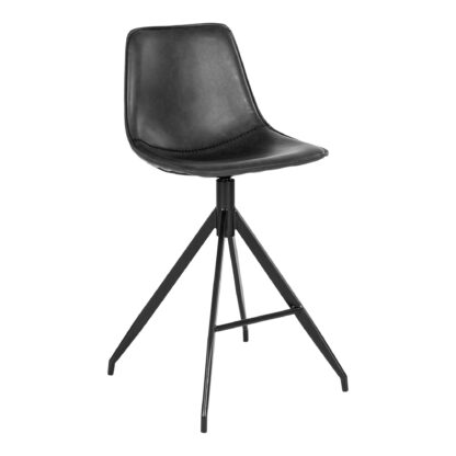 Monaco Counter Chair – Counter Chair, PU-Leder, schwarz, schwarze Beine, HN1228 – Bild 2