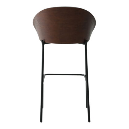 Canelas Bar Chair – Barstuhl, hellgrau mit dunkelbrauner Rückenlehne und schwarzen Beinen, HN1276 – Bild 4