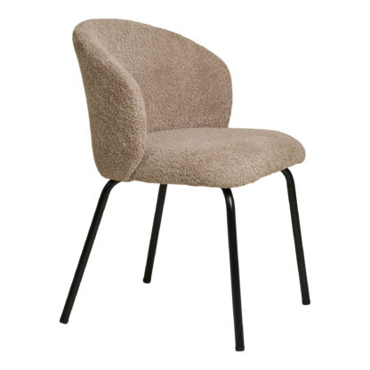 Safira Dining Chair – Esszimmerstuhl, Bouclé, Beige, schwarze Beine, HN1266 – Bild 3