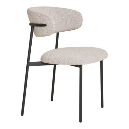 Mira Dining Chair – Esszimmerstuhl, Bouclé, Sand, schwarze Beine, HN1267 – Bild 3