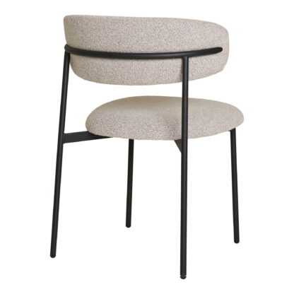 Mira Dining Chair – Esszimmerstuhl, Bouclé, Sand, schwarze Beine, HN1267 – Bild 4