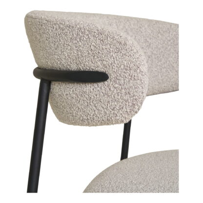 Mira Dining Chair – Esszimmerstuhl, Bouclé, Sand, schwarze Beine, HN1267 – Bild 5