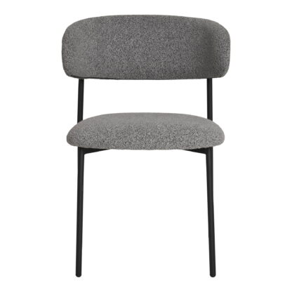 Mira Dining Chair – Esszimmerstuhl, Bouclé, hellgrau, schwarze Beine, HN1268 – Bild 2