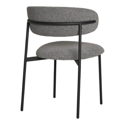 Mira Dining Chair – Esszimmerstuhl, Bouclé, hellgrau, schwarze Beine, HN1268 – Bild 4