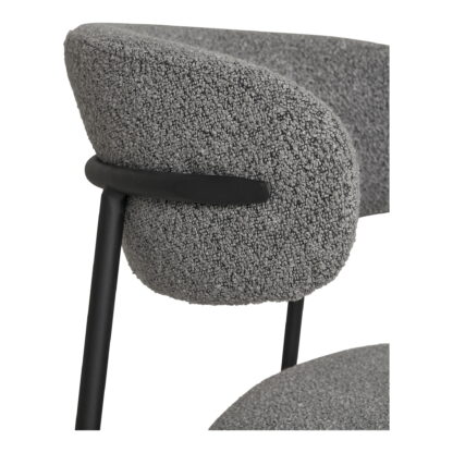 Mira Dining Chair – Esszimmerstuhl, Bouclé, hellgrau, schwarze Beine, HN1268 – Bild 5