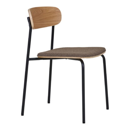 Estepona Dining Chair – Esszimmerstuhl, Rückenlehne aus Eschenholz, brauner Sitz mit schwarzen Beinen, HN1269 – Bild 3