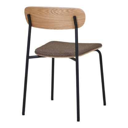 Estepona Dining Chair – Esszimmerstuhl, Rückenlehne aus Eschenholz, brauner Sitz mit schwarzen Beinen, HN1269 – Bild 4