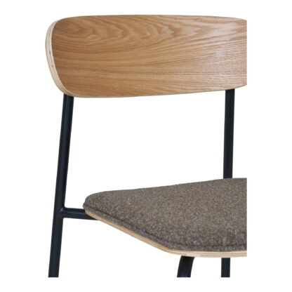 Estepona Dining Chair – Esszimmerstuhl, Rückenlehne aus Eschenholz, brauner Sitz mit schwarzen Beinen, HN1269 – Bild 6
