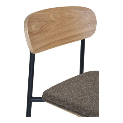 Estepona Counter Chair – Thekenstuhl, Rückenlehne aus Eschenholz, brauner Sitz mit schwarzen Beinen, HN1269 – Bild 5