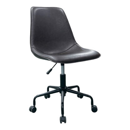 Monaco Bürostuhl – Bürostuhl mit Drehgelenk, PU-Leder, dunkelbraun, schwarze Beine, HN1227