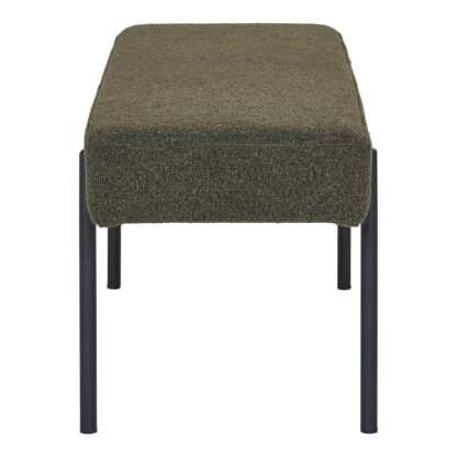 Swindon Bench - Bank, Bouclé, dunkelgrün, schwarze Beine 100x36x42,5 cm, HN1241 – Bild 3