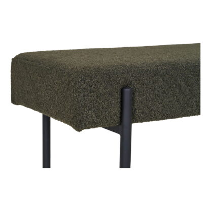 Swindon Bench - Bank, Bouclé, dunkelgrün, schwarze Beine 100x36x42,5 cm, HN1241 – Bild 4