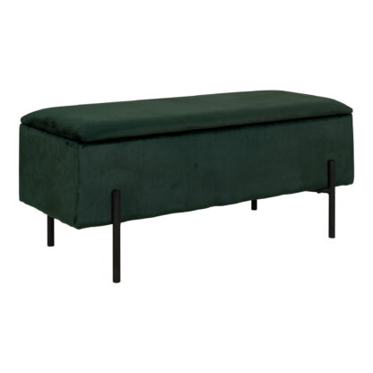 Watford Bench - Bank mit Stauraum, Velours, grün 95x36,5x43 cm, HN1206 – Bild 2