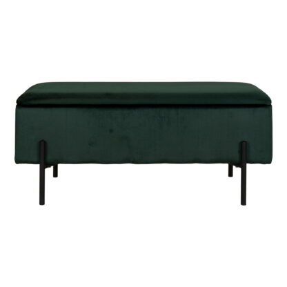 Watford Bench - Bank mit Stauraum, Velours, grün 95x36,5x43 cm, HN1206