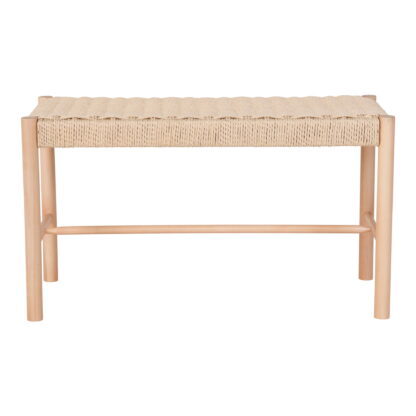 Abano Bank - Bank mit natürlichem Korbsitz, Pappelholz, natur 35x80x45 cm – Bild 2