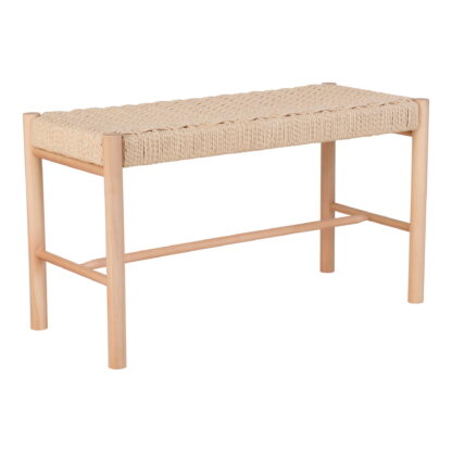 Abano Bank - Bank mit natürlichem Korbsitz, Pappelholz, natur 35x80x45 cm