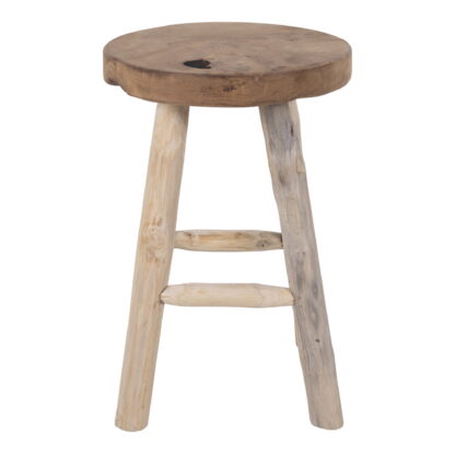 Badia Hocker - Hocker, Teak, Natur, 4 Beine, ø30x45 cm