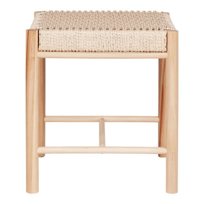 Abano Hocker – Hocker mit natürlichem Korbsitz, Pappelholz, natur 42x42x46,5 cm – Bild 3