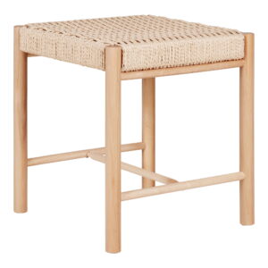 Abano Hocker – Hocker mit natürlichem Korbsitz, Pappelholz, natur 42x42x46,5 cm