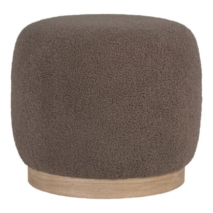 Belfort Pouf - Pouf aus Teddy, braun, Ø44,5x40 cm, HN1238