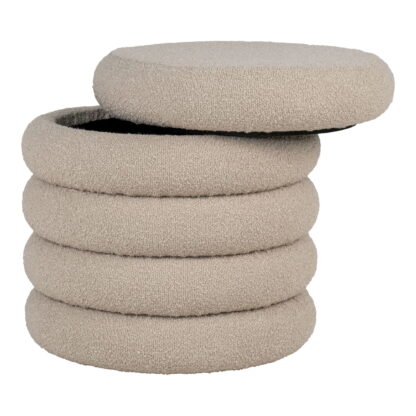 Brooklyn Pouf – Pouf mit Stauraum, Bouclé, Beige, Ø44x44 cm, HN1242 – Bild 2