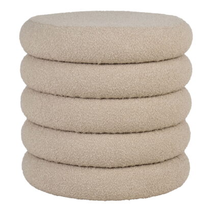 Brooklyn Pouf – Pouf mit Stauraum, Bouclé, Beige, Ø44x44 cm, HN1242