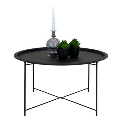 Bastia Couchtisch – Couchtisch aus Stahl, schwarz Ø75x43 cm – Bild 3