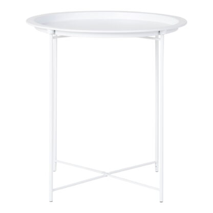 Bastia Beistelltisch – Beistelltisch aus Stahl, weiß Ø47x50 cm – Bild 2