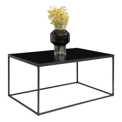 Vita Couchtisch - Couchtisch, schwarz, schwarzes Gestell 60x90x45 cm