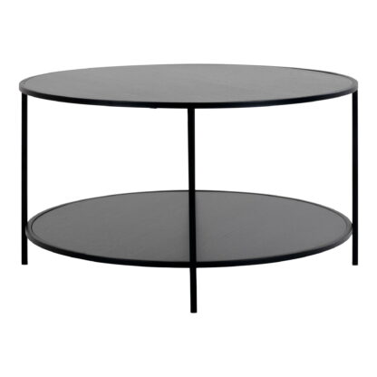 Vita Couchtisch - Couchtisch, schwarz, schwarzes Gestell Ø80x45 cm – Bild 3