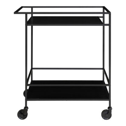 Vita Barwagen - Barwagen mit 2 Ablagen, schwarz, schwarzer Rahmen 68x40x79 cm – Bild 4