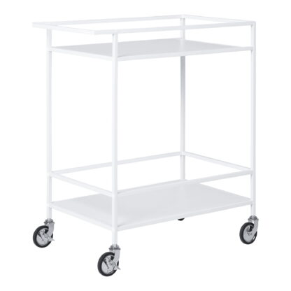 Vita Bar Trolley – Barwagen, 2 weiße Regale, weißes Gestell 68 x 40 x 79 cm