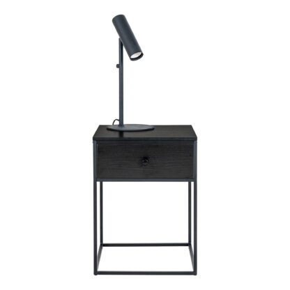 Vita Beistelltisch - Beistelltisch, 1 Schublade, schwarz, schwarzer Rahmen 40x40x55 cm – Bild 3