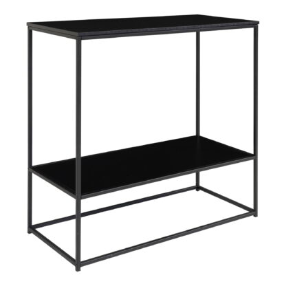Vita Konsolentisch - Konsolentisch, 2 Regale, schwarz, schwarzer Rahmen 80x36x80 cm – Bild 2