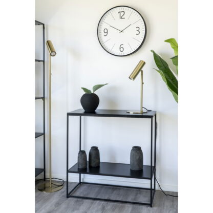 Vita Konsolentisch - Konsolentisch, 2 Regale, schwarz, schwarzer Rahmen 80x36x80 cm – Bild 5