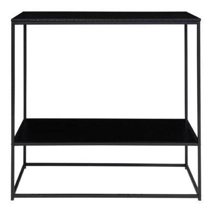 Vita Konsolentisch - Konsolentisch, 2 Regale, schwarz, schwarzer Rahmen 80x36x80 cm – Bild 4